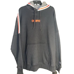Champion BLACK with RED CHAMPION Hoodie Sweatshirt Mens XL - Picture 1 of 7