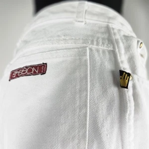 Rare Vintage 70s Early 80s SASOON White Denim Jeans 42 TALON ZIPPER Relaxed Fit - Picture 1 of 11