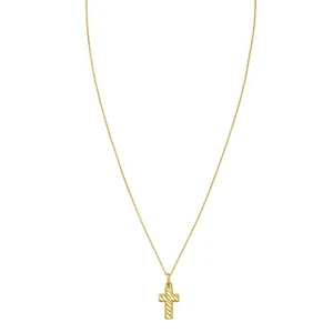 Kreuz-Halskette 14 Karat Gelbgold Diamantschliff - Bild 1 von 2