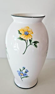Vintage Tiffany & Co porcelain 9" Vase Multicolored Hand Painted Floral Design - Picture 1 of 10