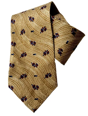 Corbata para hombre Calvin Klein 100 % seda pequeña patrón geométrico en Waived cobre marrón Foto 1 de 4