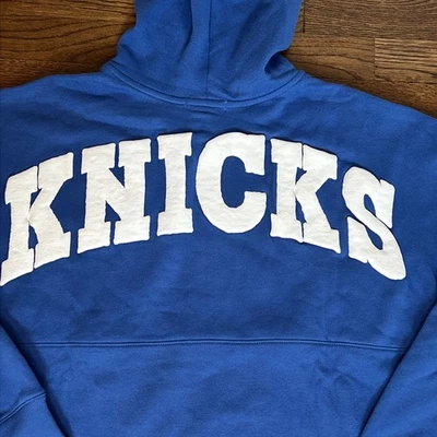 New York Knicks Hoodie Small Womens '47 Brand Basketball 1/2 Zip Sweatshirt Blue - Image 1 of 4