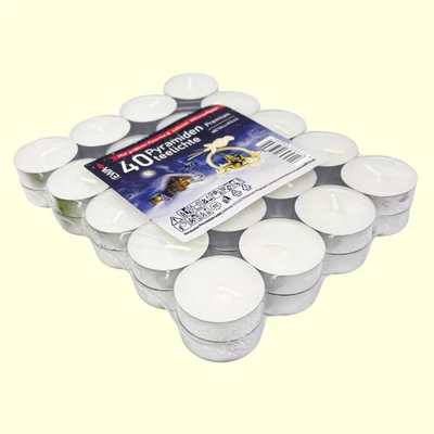 EWA PREMIUM 40 TEELICHTE | Teelichter Pyramidenteelichte für Teelichtpyramide - Bild 1 von 2