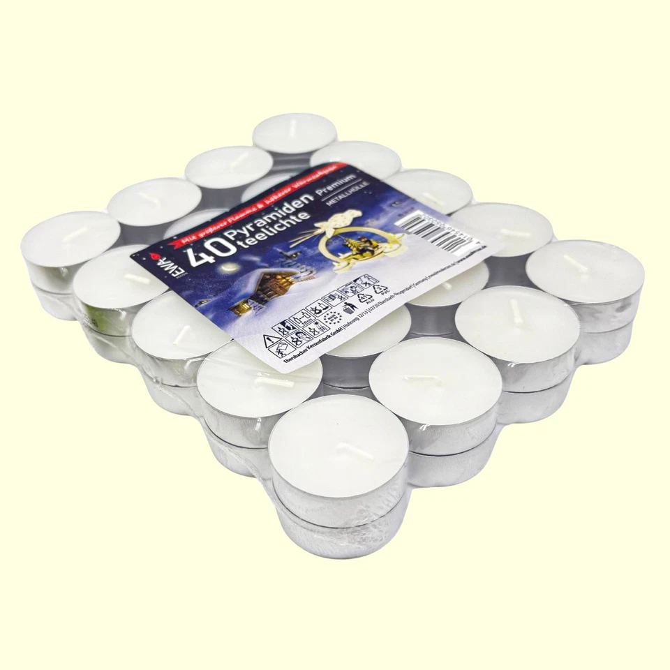 EWA JEKA Premium Pyramiden-Teelichter - 40-Stück (40-3813/P)