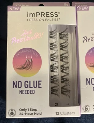imPRESS Press On Falsies Pestañas Wispy 12 Racimos Cada Paquete Lote De 3 Nuevas Foto 1 de 4
