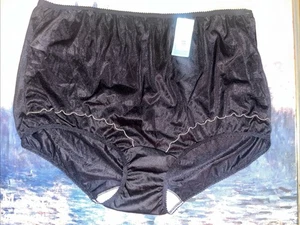 Bragas vintage Dixie Belle 100 % nailon negras detalle de encaje #68052 talla 14 - Imagen 1 de 10