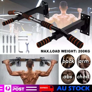 Bar Chin Up Strength Training ABS Horizontal Bars Exercise Wall Mounted Pull Up - Picture 1 of 14