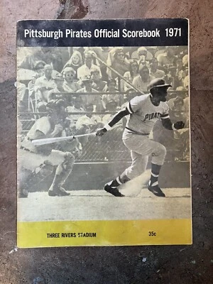 1971 Pittsburgh Pirates Official Scorebook vs San Diego Padres Unscored Clemente - Image 1 of 4