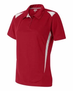 Augusta Sportswear Women's Sm Red White Colorblock Moisture Free Mesh Sport GOLF - Picture 1 of 3