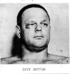 PLACA DE IMPRESIÓN DE METAL ORIGINAL DICK HUTTON NWA WRESTLING AÑOS 70 - Imagen 1 de 1