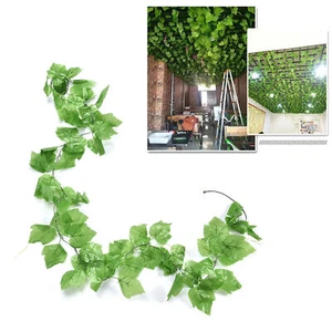 2pcs Simulation Grape Leaf Rattan Green Plant Ceiling Decoration Vine Hanging - Picture 1 of 12