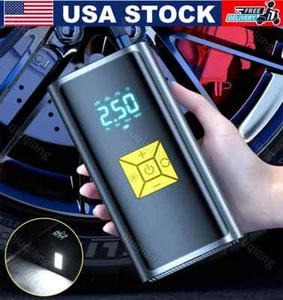 12V Digital Car Tyre Inflator Cordless Tire Air Compressor Pump USB Rechargeable - Picture 1 of 19