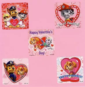 10 Paw Patrol Valentine's Day - Large Stickers - Skye, Chase, Rubble, Everest - Picture 1 of 1