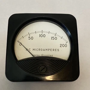 General Electric DC Microamperes Panel Meter Gauge 0-200 Type DO-71 F-2 Untested - Picture 1 of 12