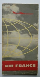 Ancienne brochure carte Air France 1959 itinéraires hémisphère sud flights map - Imagen 1 de 11