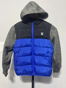 Hurley Boy’s Puffer Jacket Hyper Royal Blue Gray Size SMALL - Picture 1 of 11
