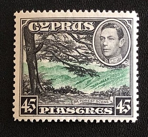 CYPRUS 1938 45pi STAMP-FORTY FIVE PIASTRES-KING GEORGE VI - Sg CY 161-MH - Picture 1 of 3
