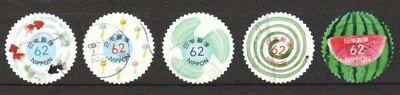 JAPAN 2018 SUMMER GREETINGS (COOL & WIND) 62 YEN COMP. SET OF 5 STAMPS FINE USED - Image 1 of 4
