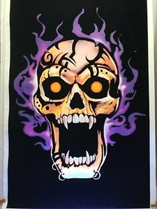 SCHWARZLICHT POSTER ~ Vampire II Totenkopf #1863 2008 Brian Fox 23x35" beflockter Samt - Bild 1 von 8