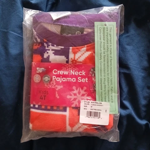 Clemson Tigers Crew Neck Pajama Set Infant Size 4T Long Sleeve/Pants Set Cover