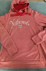 Washington Nationals Hooded Sweatshirt Sz L Red Excellent Condition Woman - Picture 1 of 8