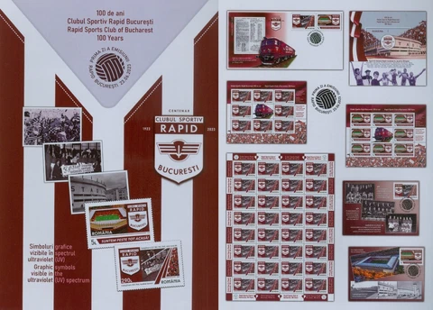 Romania 2023 sports club RAPID BUCHAREST, coat of arms, sport, railway Mi.NEW, block new Cover