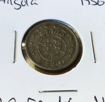 ANGOLA 1956 VF-20 2.5 ESCUDO COIN - Image 1 of 2