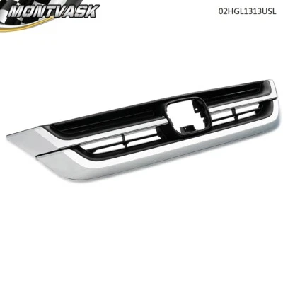 Parachoques delantero apto para Honda CRV CR-V 2010-2011 parrilla superior negro cromado Foto 1 de 4