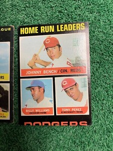 1971 Topps 66 NL 1970 HR Leaders Johnny Bench Billy Williams Tony Perez miscut