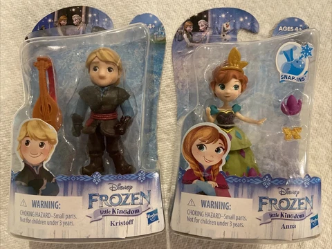 Disney Frozen Little Kingdom Anna & KristoffMini Doll Figures Snap Ins NEW Cover