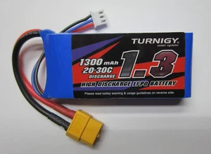 TURNIGY 1300mAh 2S 7.4V 20C LIPO BATTERY XT60 1/18 STADIUM TRUCK 1/16 CAR RC18B - Picture 1 of 1