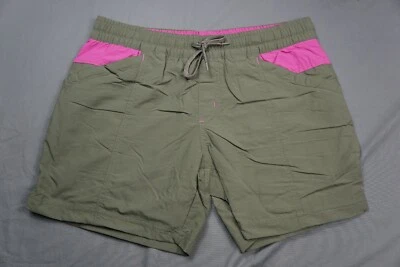 Columbia Lightweight Elastic Waist Hiking Shorts. Olive and Pink, Women's S. EUC - Image 1 of 4