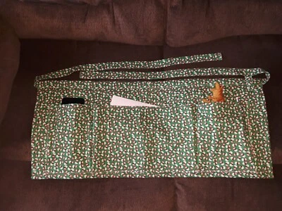 Small snowmen quilted teacher apron, new, made in the U.S.A. by me. - Image 1 of 3
