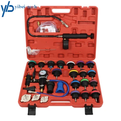 28Pc Radiator Pressure Tester Test Kit Coolant Vacuum Purge Refill With Adapters - Image 1 of 4