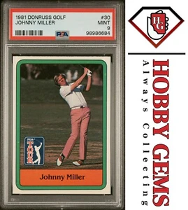 JOHNNY MILLER PSA 9 1981 Donruss Golf RC HOF #30 - Imagen 1 de 2