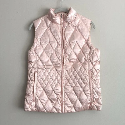 Lands End Pink Goose Down Insulated Puffer Vest Womens Size Small PETITE Ski - Image 1 of 4