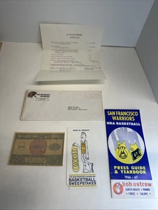 1966-1967 San Francisco Warriors Yearbook  Decal Union 76 Ad & Souvenir List! - Picture 1 of 17