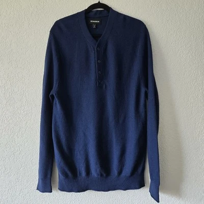 Bonobos Mens XL Slim Navy Blue Knit Merino Wool Pullover Sweatshirt - Imagem 1 de 4