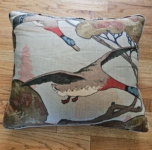 Lee Jofa Mulberry Flying Ducks in Stone Brown Large Decorative Pillow Hunting - Picture 1 of 18
