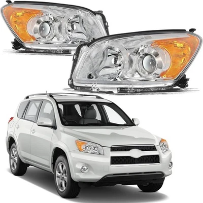 Conjunto de faros para Toyota RAV4 2009-2012 par reflector cromo ámbar diestro+derecho Foto 1 de 4