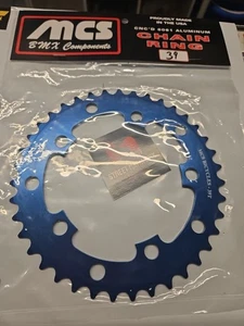 MCS CHAINRING BMX BIKE SPROCKET 39t Darkr Os BLUE usa GT Haro SE Redline JMC new - Picture 1 of 5