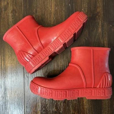 UGG RED DRIZLITA WATERPROOF RUBBER WOOL RAIN BOOTS, WOMEN US 6 - Image 1 of 4