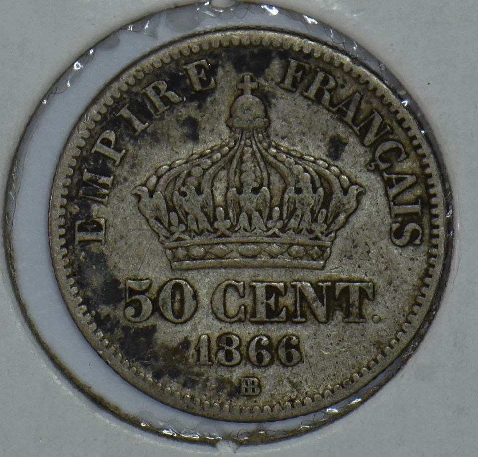 Francia 1866 Napoleón III 50 Céntimos Águilas Animal 290587 Combinar Envío Foto 1 de 2