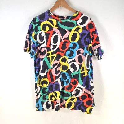 Love Moschino mens t shirt size L multicolour numbers short sleeve cotton 120752 - image 1 of 4