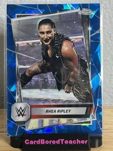 2025 Topps Chrome Sapphire WWE Rhea Ripley Blue Sapphire Refractor #80 MAMI! - Picture 1 of 5