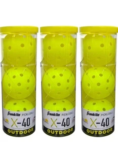 Franklin Sports X-40 Performance Pickleballs Exterior EE. UU. (3) 3 Paquetes - Imagen 1 de 4
