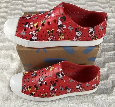 NATIVO Disney Parks Minnie Mouse Rojo Zapatos Sin Cordones Unisex Hombre 8/Mujer 10 Foto 1 de 4