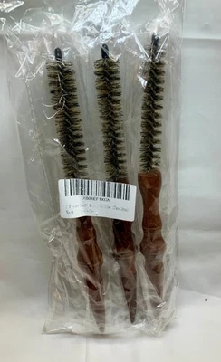 3 Pieces Small Round Brush Set-Wooden Handle Boar Bristle Hair Brush - Image 1 of 4