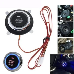 12V Auto Motore Stop Pulsante Entrata Keyless Accensione Avviamento - Picture 1 of 10