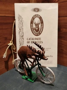 DEERE & WEBBER CO. CAST IRON DEER ON BICYCLE 1993 CUSTOMER ROUNDUP NASHVILLE  - Picture 1 of 24